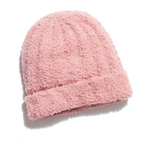 FREE PEOPLE Cloud Rib Blush Beanie Soft Lulliby Pull On Cozy Comfy Boho Warm